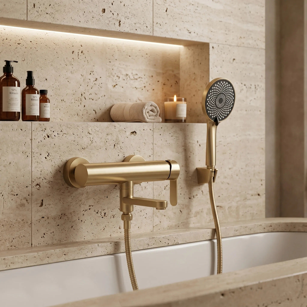 Kádtöltő Csaptelep Rea Arcos Brushed Gold 1