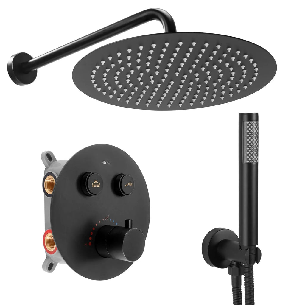 Rejtett Zuhanyszett Rea LUNGO Black Matt BOX 1
