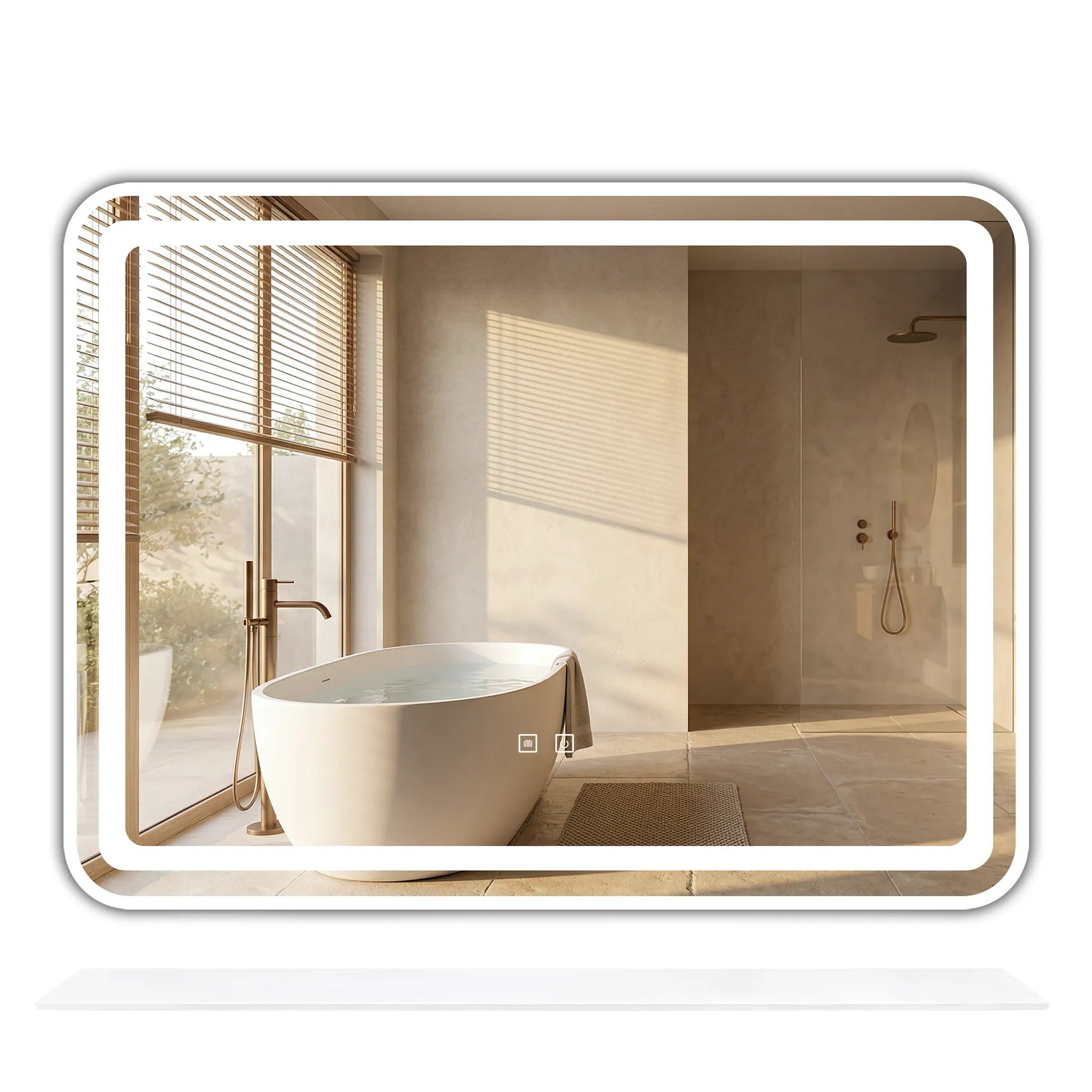 LED Fali Tükör Polccal 80x60 Cm L-8060 1