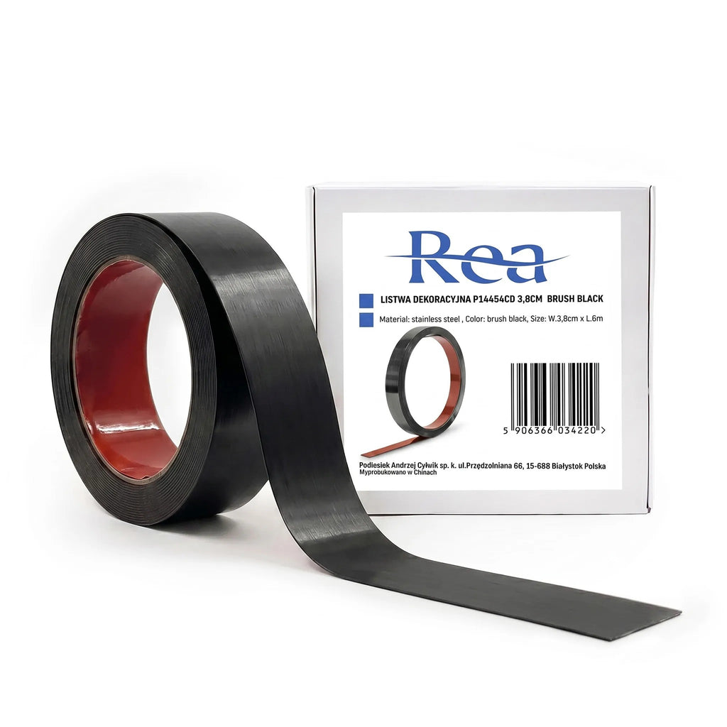 Öntapadós Dekorációs Szegélyléc Rea P14454CD 3,8cm Brush Black 1