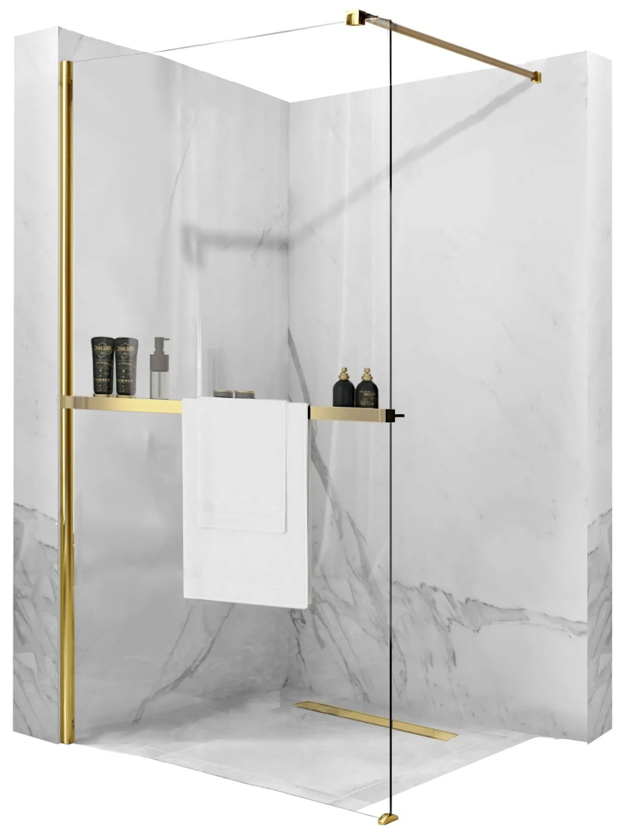 Zuhanyfal Rea Aero Gold N 110 Walk In + EVO 1