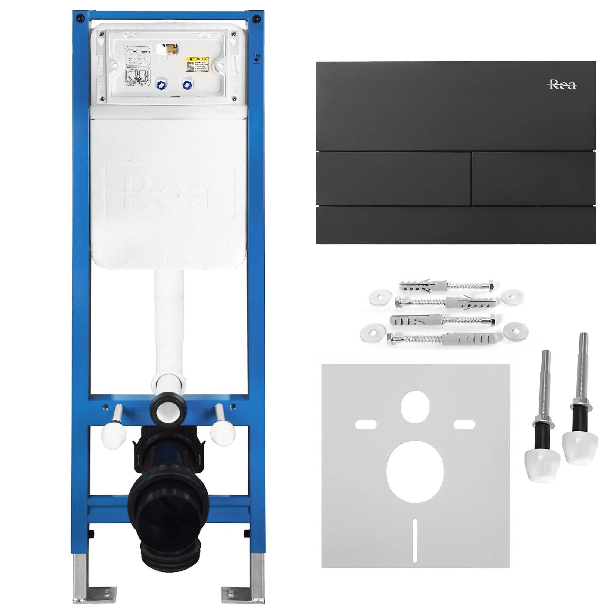 Beépíthető WC Tartókeret Szett Slim 024N T Black Matt Nyomólappal 1