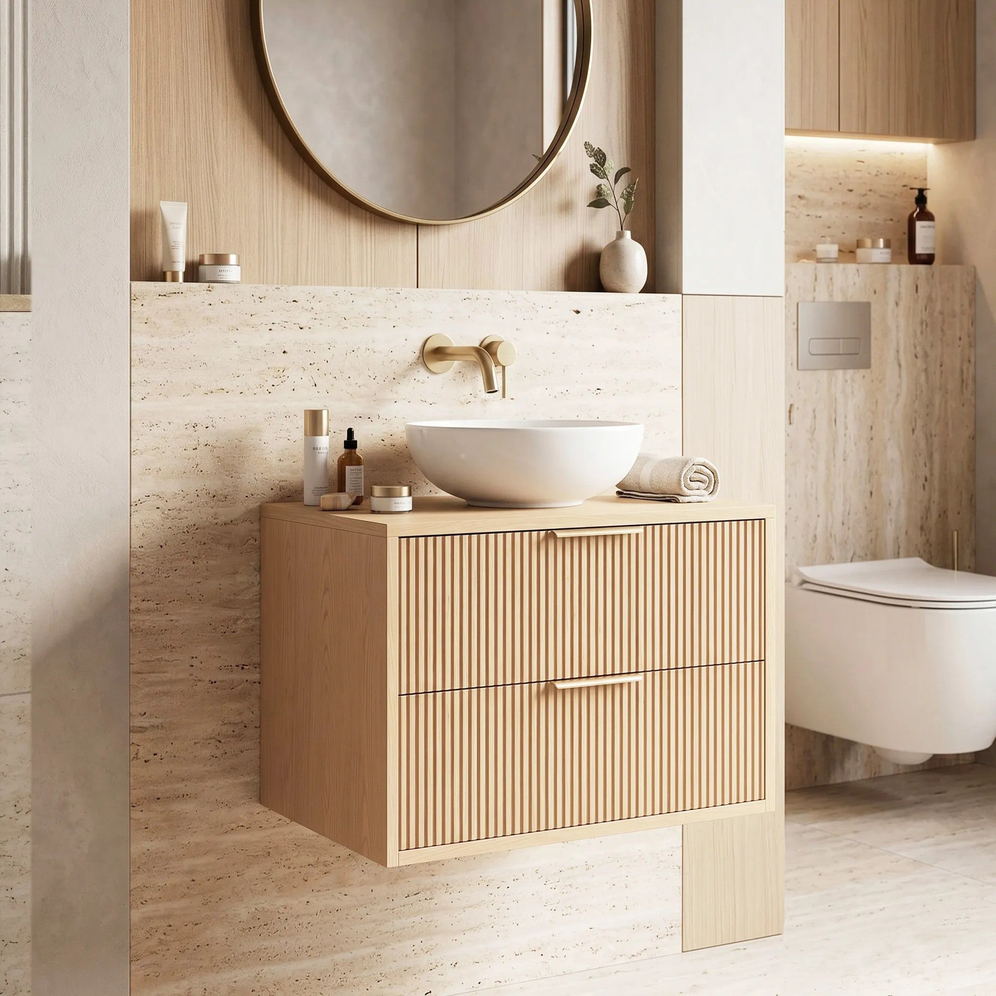 Mosdószekrény Rea Mono 60cm Beige 1