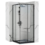 Zuhanykabin Rea Punto Black 80x80 Fekete Savoy Zuhanytálcával 1