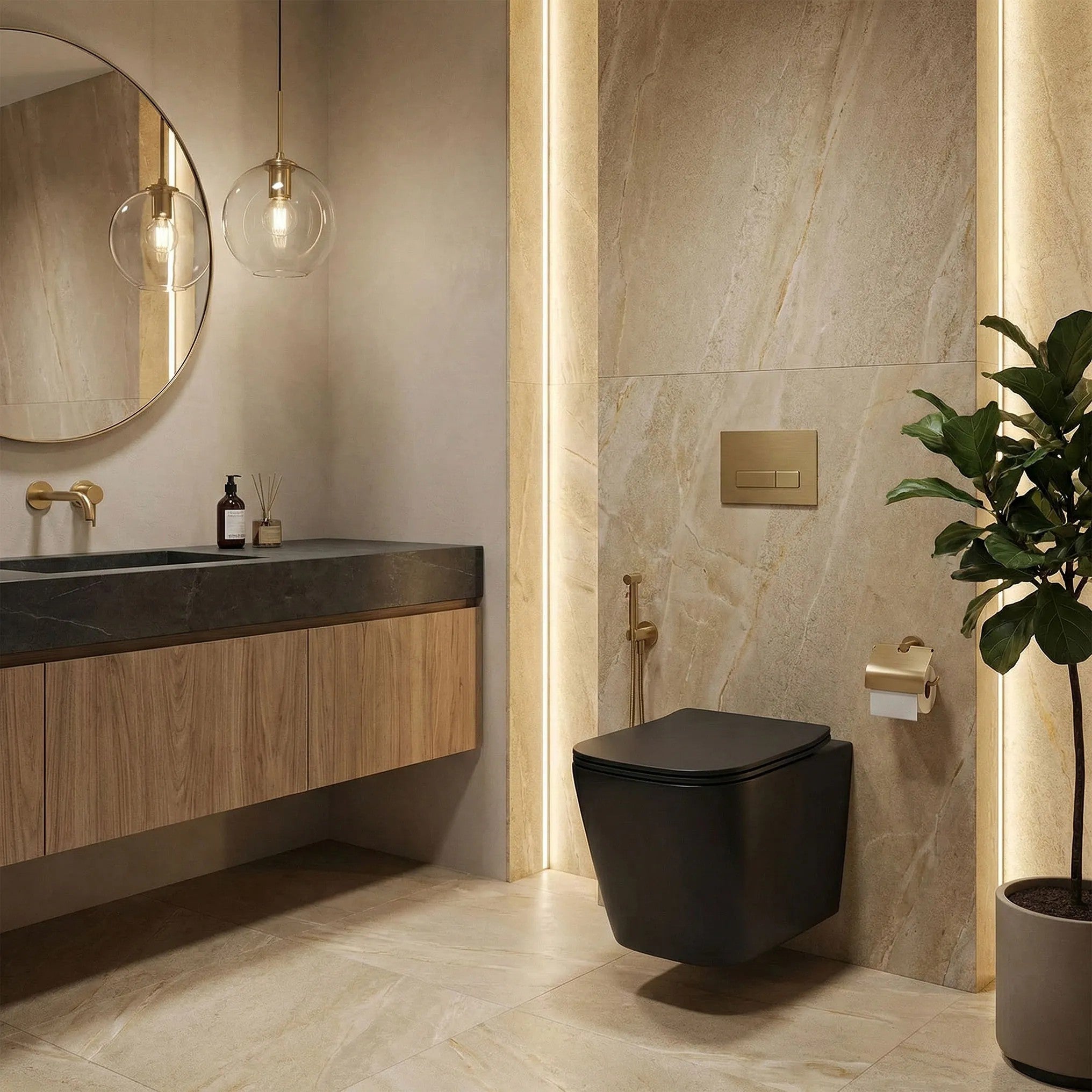 WC Csésze Rea Julio Black Matt 1