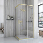 Zuhanykabin Rea City 80x80 Gold Brush Fehér Savoy Zuhanytálcával 1