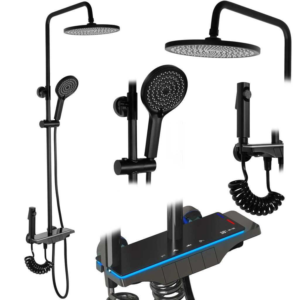 Zuhanyszett REA Savio Led Black 1