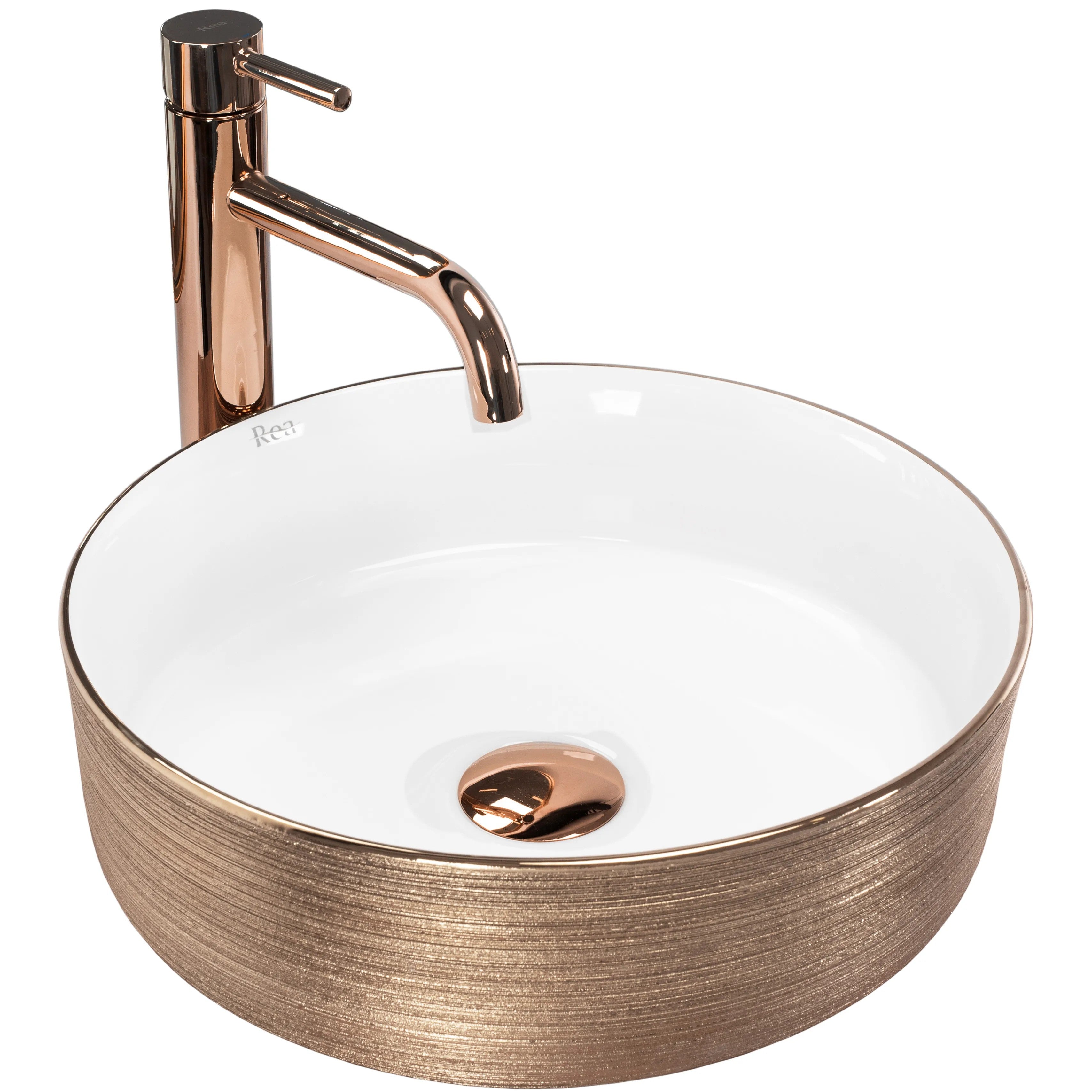 Pultos Mosdókagyló Rea Sami Brush Rose Gold 1