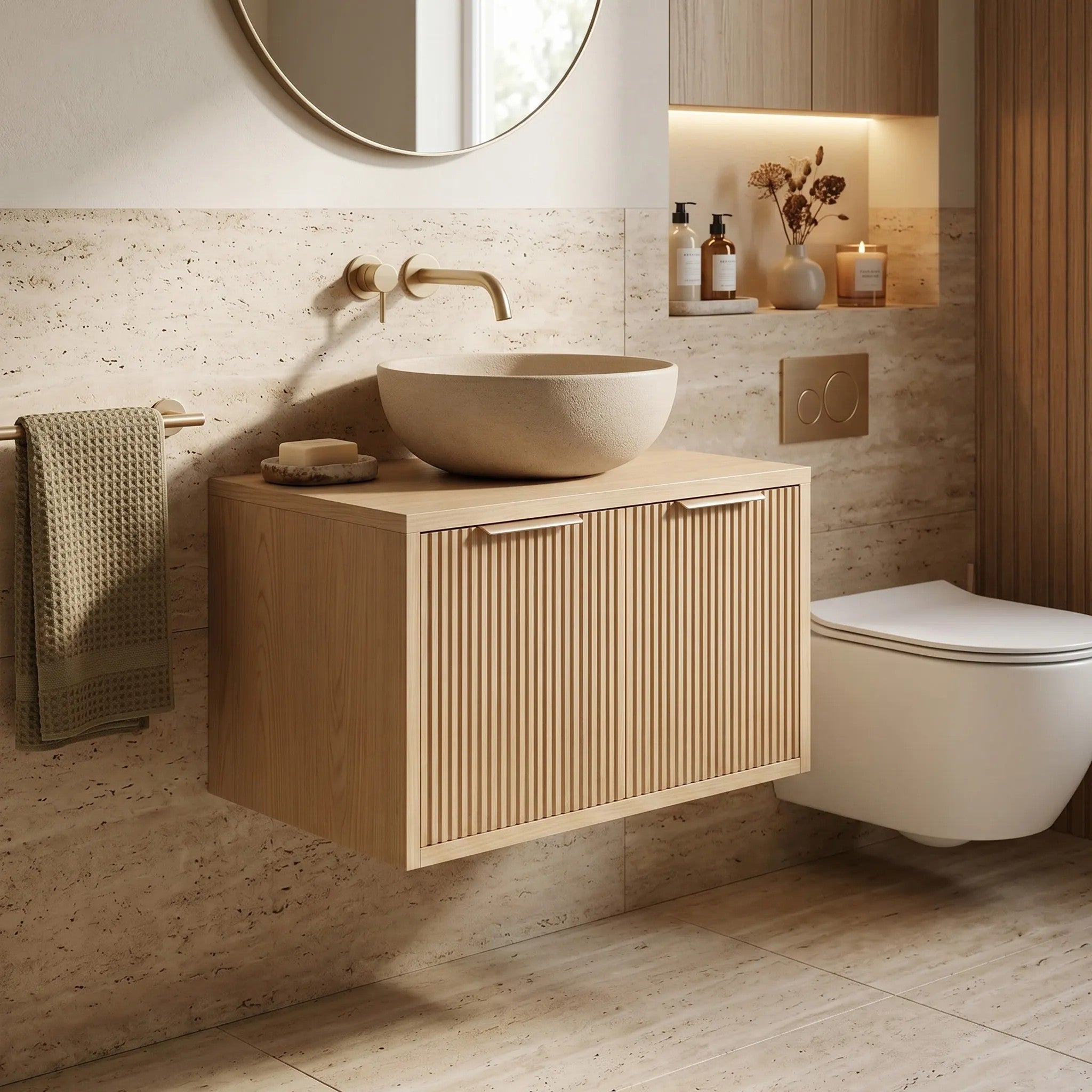 Mosdószekrény Rea Core 60cm Beige 1