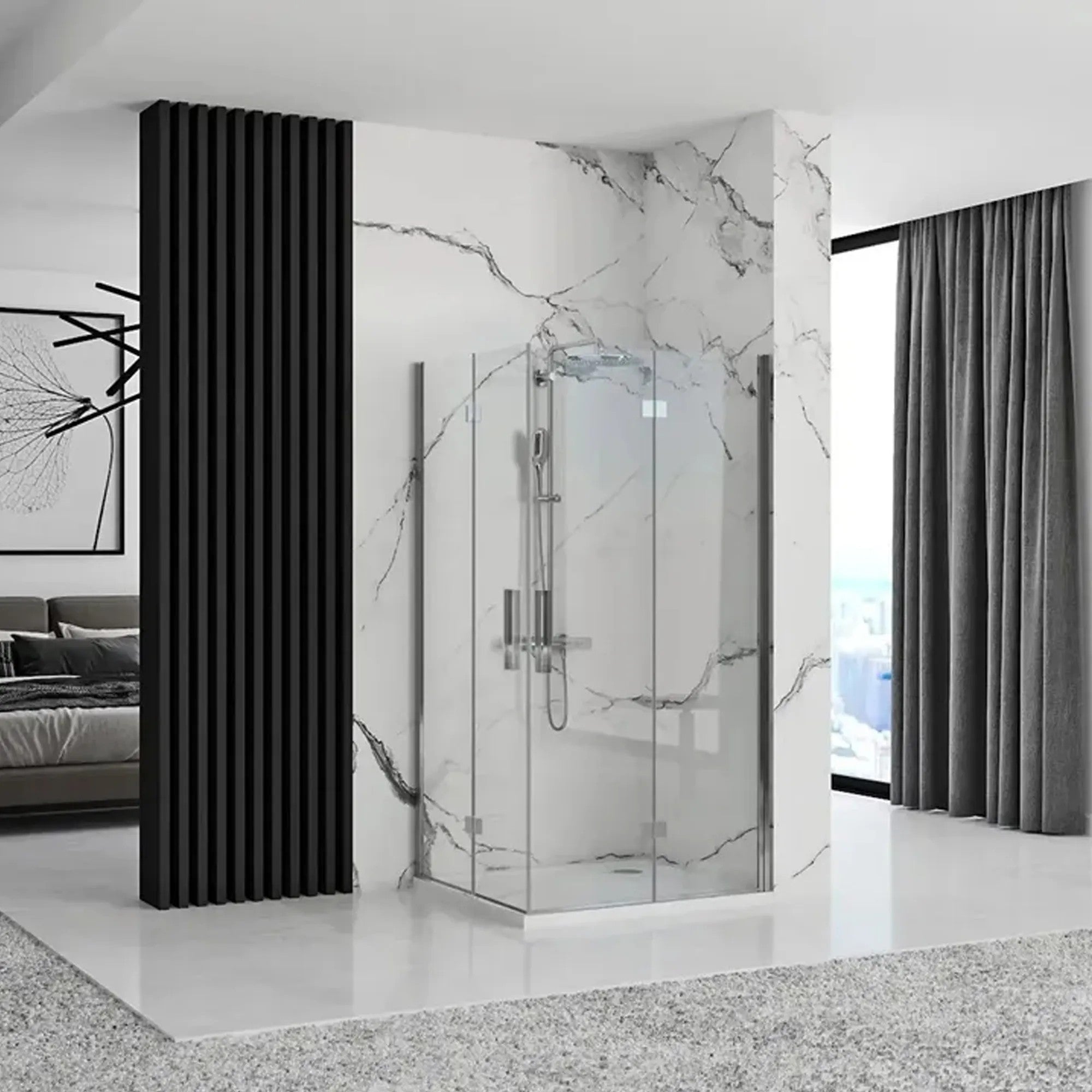 Zuhanykabin Rea Molier Chrome Double 90x90 1