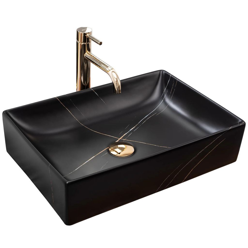 Pultos Mosdó REA Inga Black Marble Mat 1