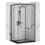 Zuhanykabin Rea Punto Black 80x100 Fehér Savoy Zuhanytálcával 1