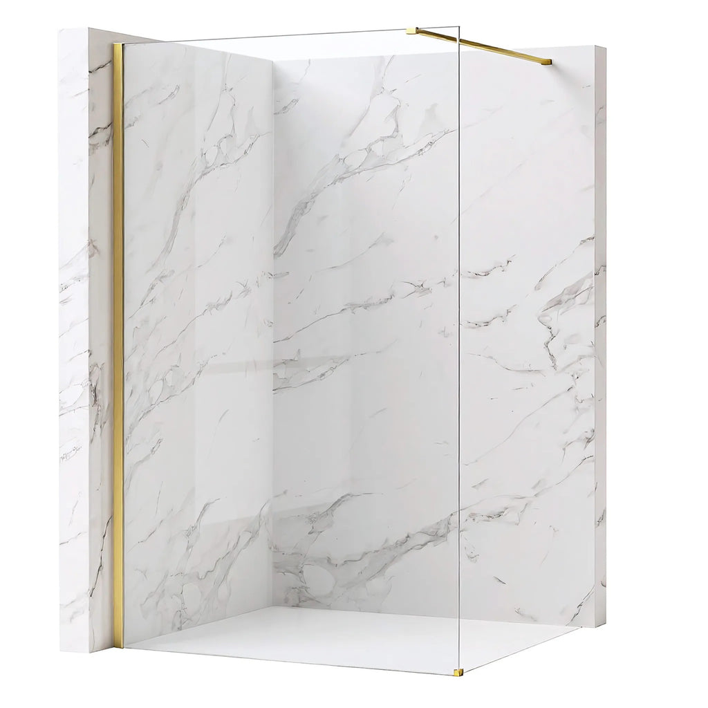 Zuhanyfal Rea Flexi Transparent / Brush Gold 80 1
