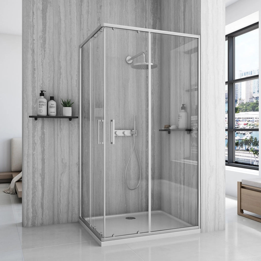 Zuhanykabin Rea City 80x100 Nickel Brush Zuhanytálca Nélkül 1