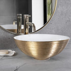 Pultos Mosdókagyló REA STELLA Gold Brush / White 1