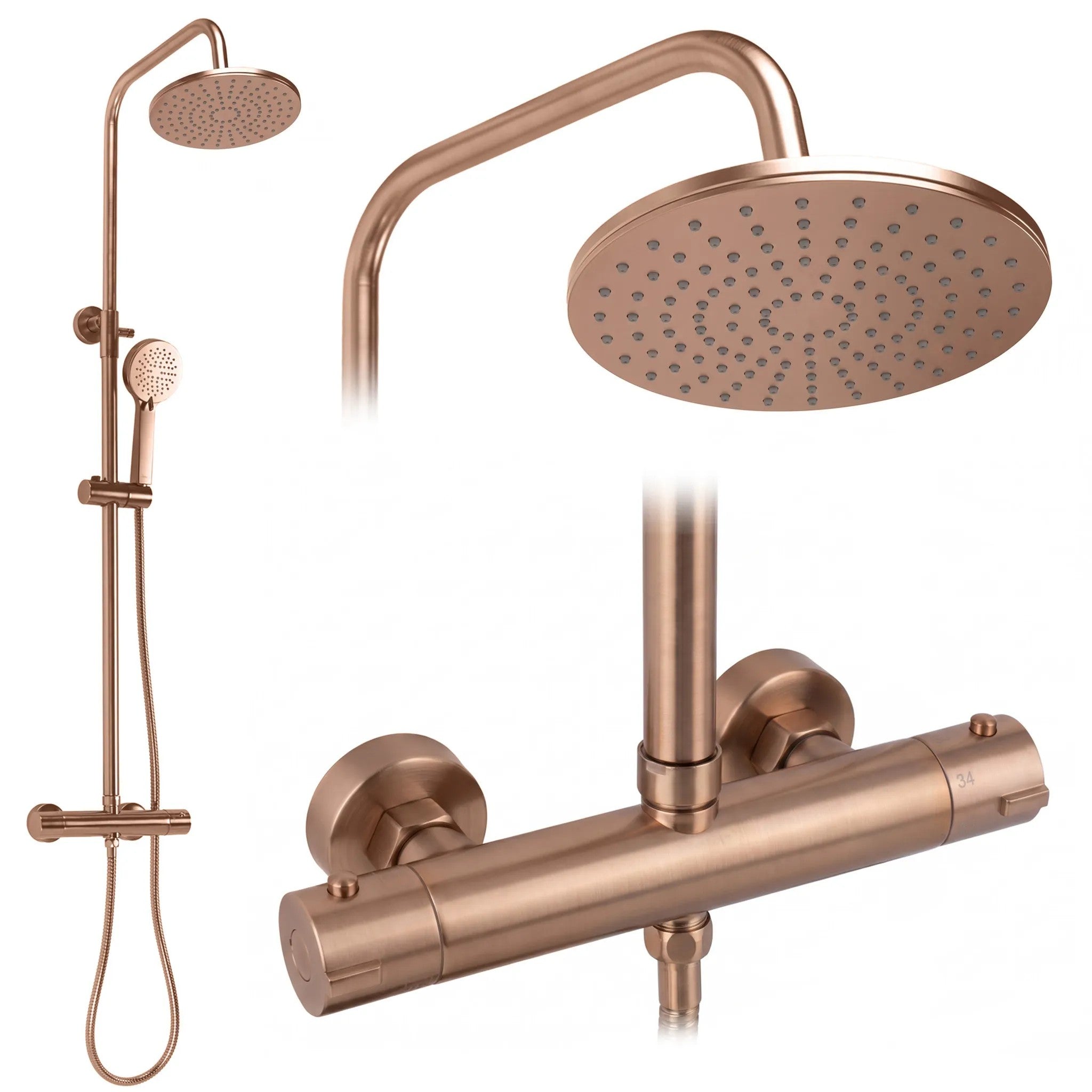 Zuhanyszett Termosztátos Rea Parot Light Brush Copper 1