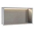 Süllyesztett Fürdőszobai Polc LED 30x60 Steel Brush 1