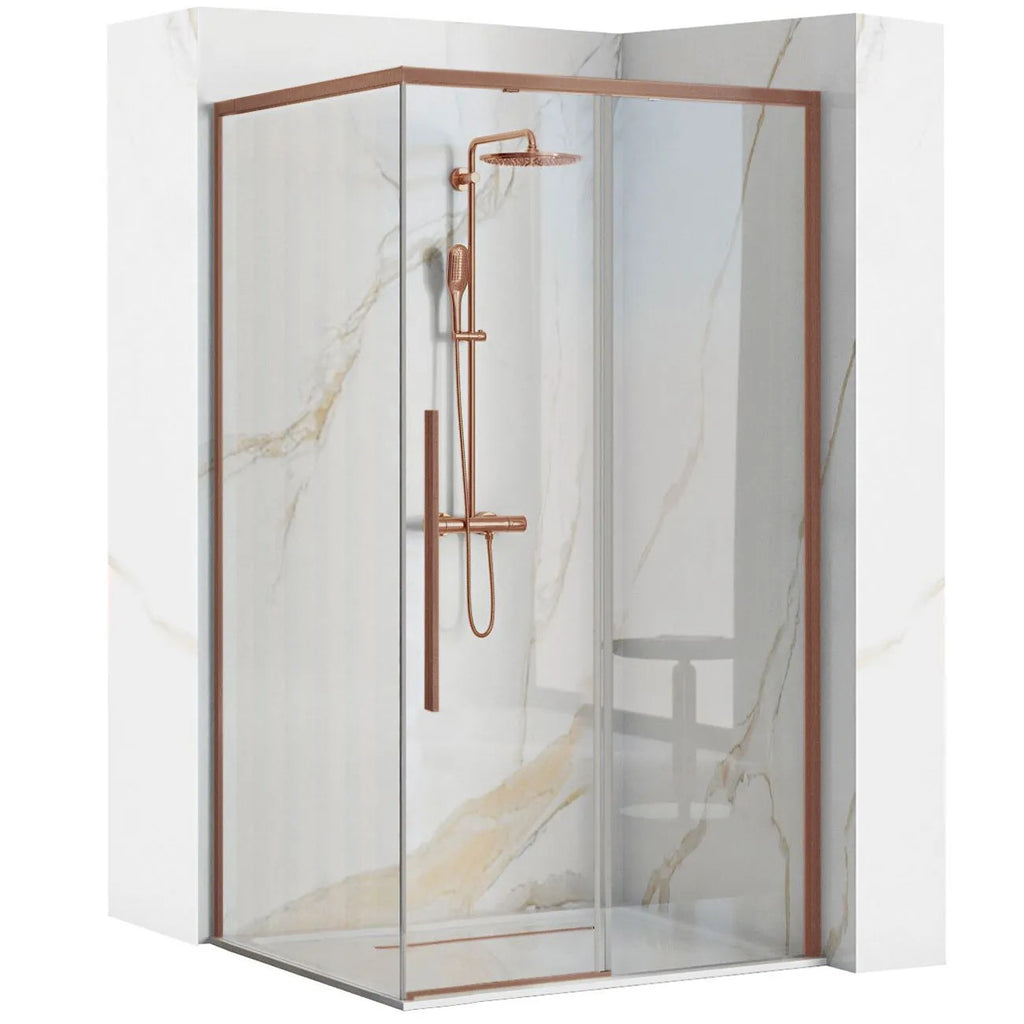 Zuhanykabin SOLAR Copper Brush 90x90 Fehér Savoy Zuhanytálcával 1