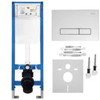 Beépíthető WC Tartókeret Szett Slim 024N HD Chrome Nyomólappal 1