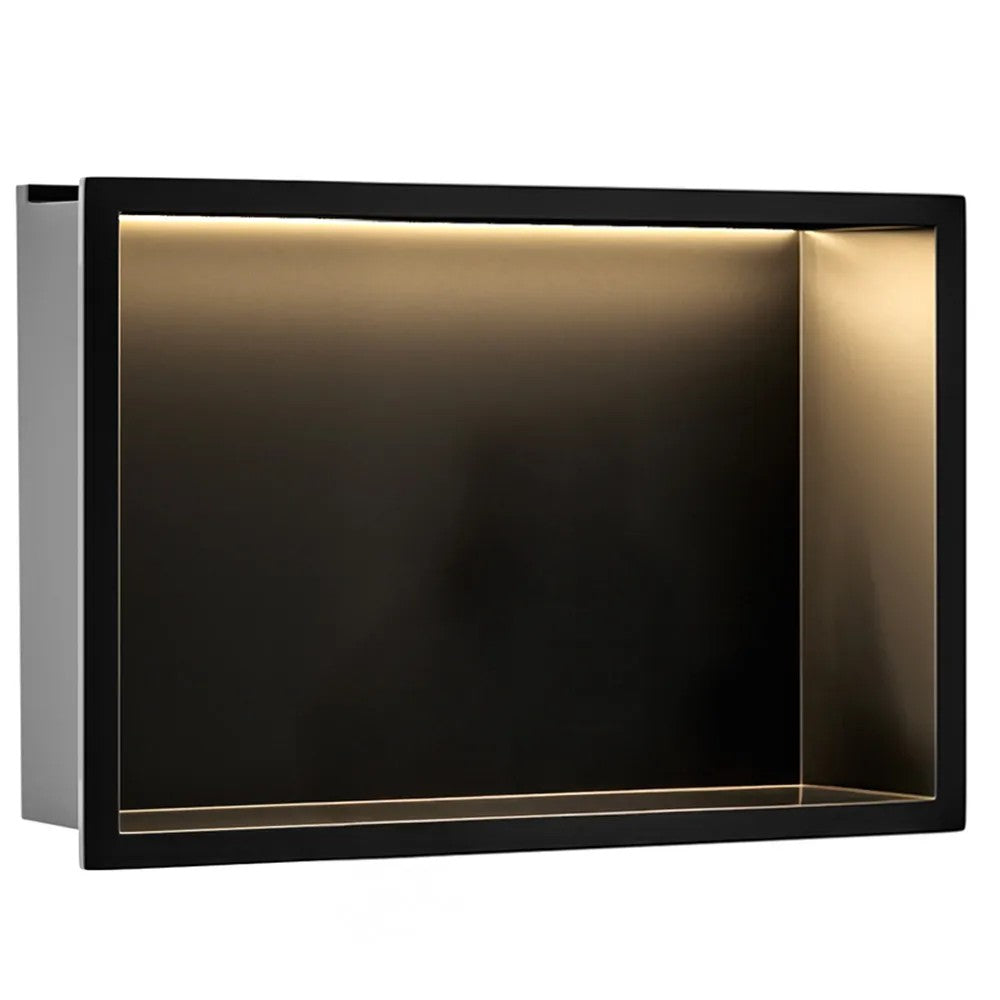 Süllyesztett Fürdőszobai Polc LED 30x45 Black 1