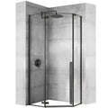 Zuhanykabin Rea DIAMOND Black MAT 90x90 Fekete Diamond Zuhanytálcával 1