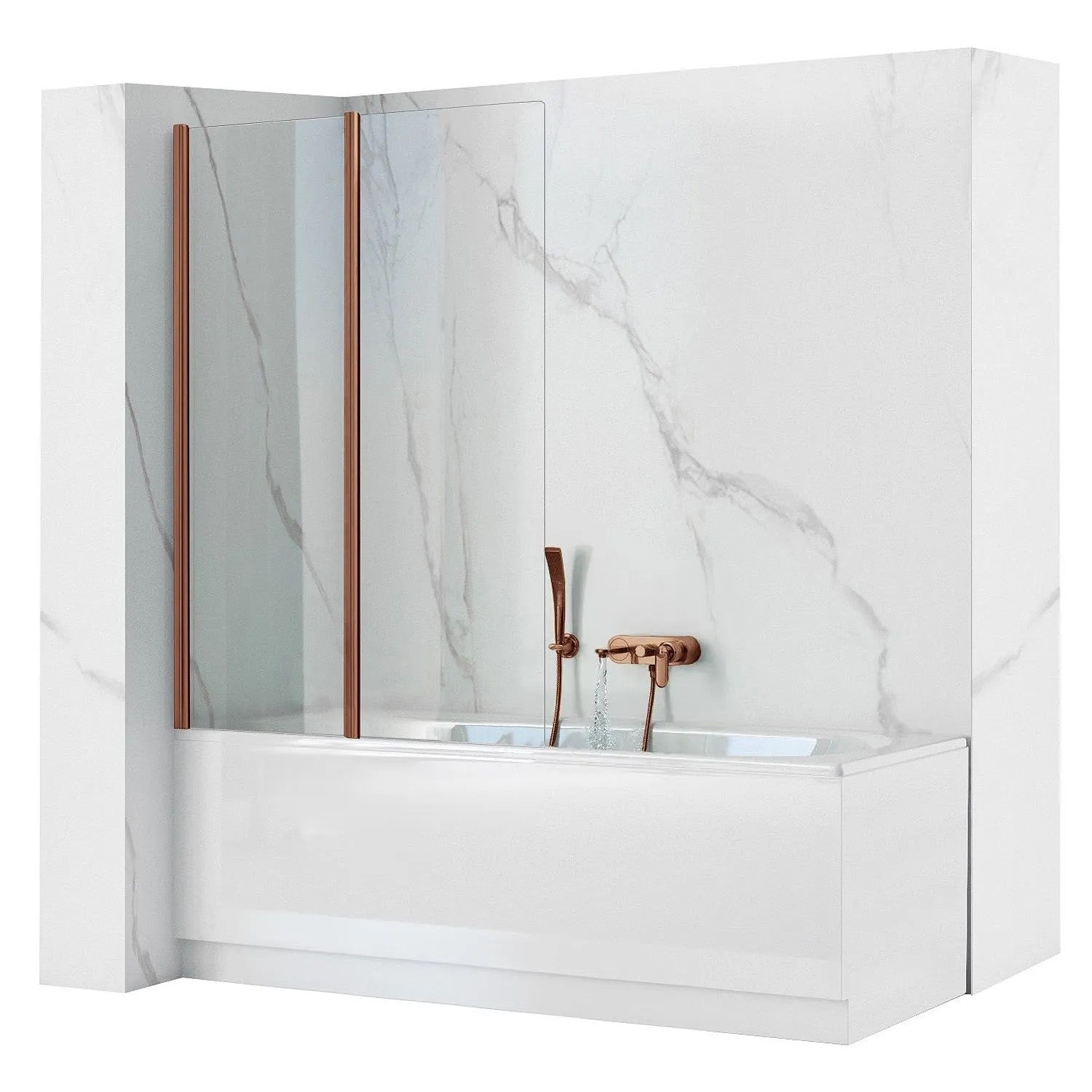 Fürdőkádparaván Rea Agat-2 100 Brush Copper 1