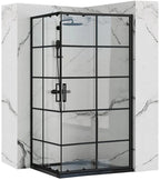 Zuhanykabin Rea Concept Black 80x100 Fehér Savoy Zuhanytálcával 1