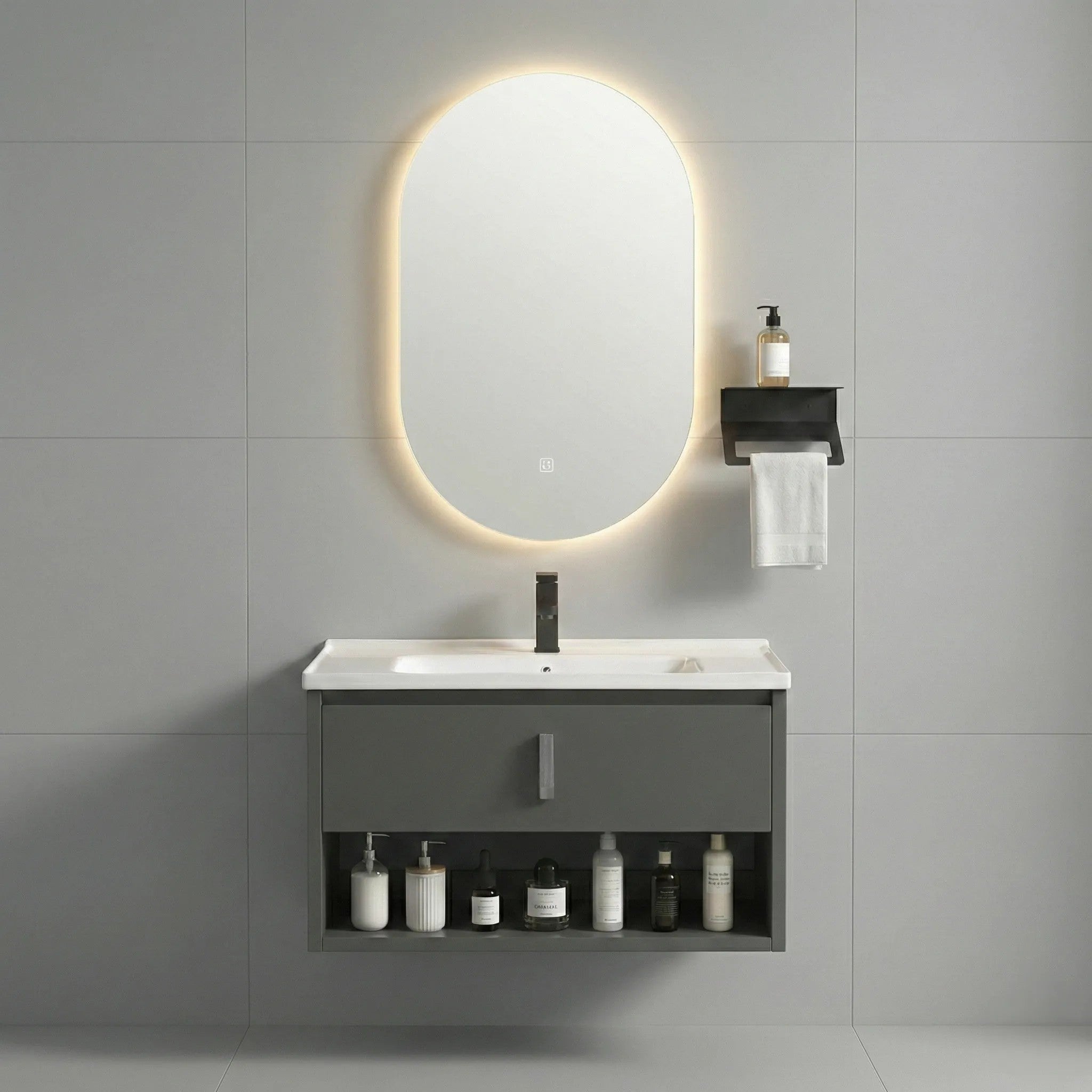 Fürdőszobabútor Szett Mosdóval Toledo 60cm Grey 1