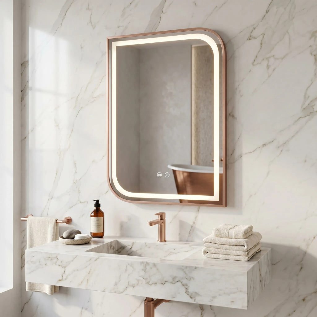 LED Tükör ZONE 80x60 BRUSH ROSE GOLD 1