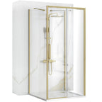 Falra Szerelhető Zuhanykabin REA Rapid Slide Brush Gold Ajtó: 150 Fal: 90 1