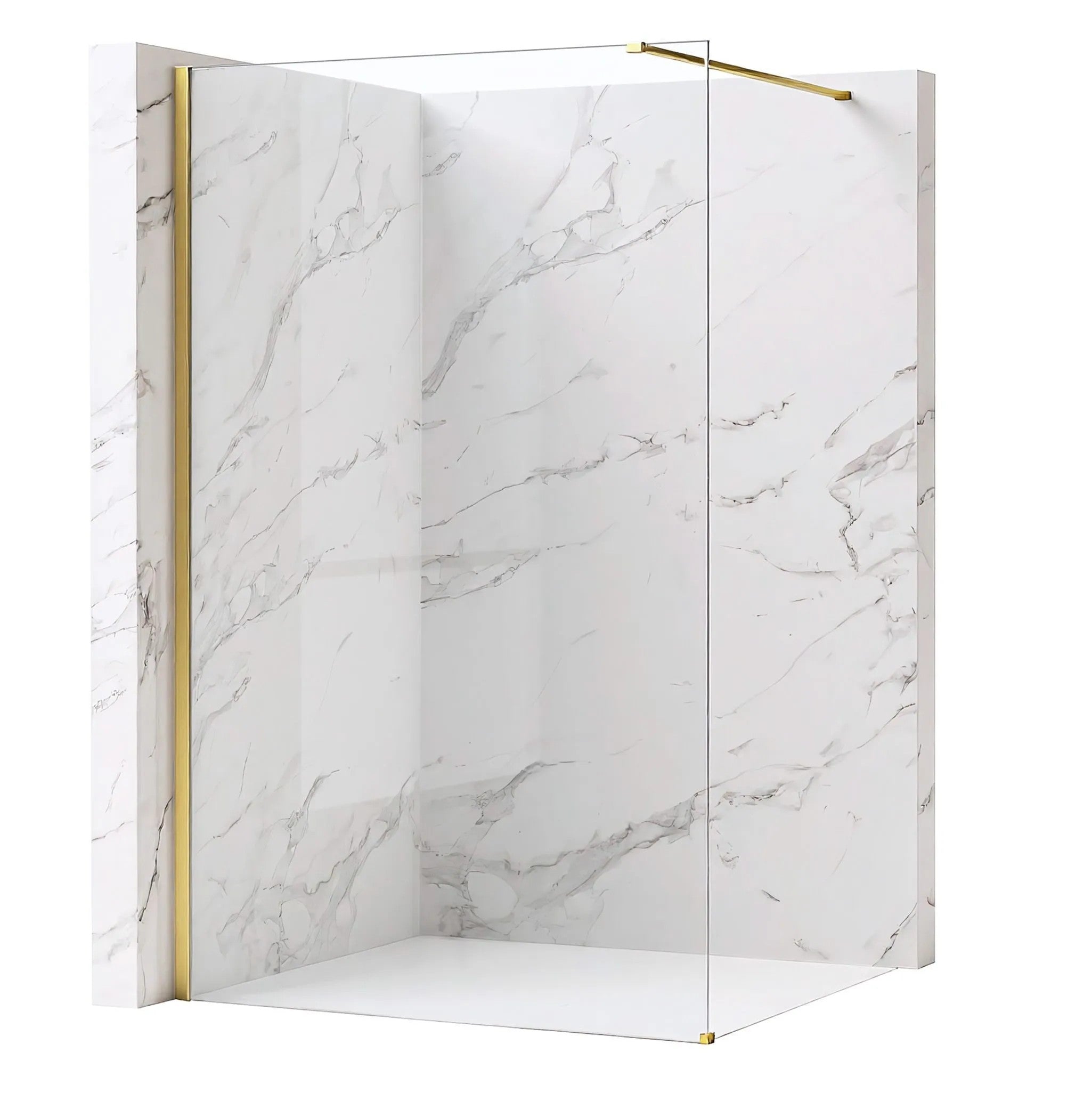 Zuhanyfal Rea Flexi Transparent / Brush Gold 130 1