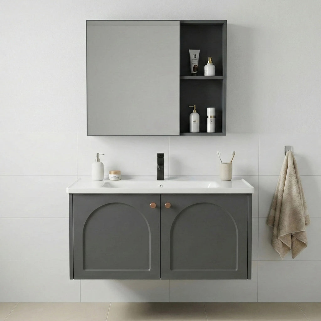 Fürdőszobabútor Szett Mosdóval Denver 80cm Grey 1