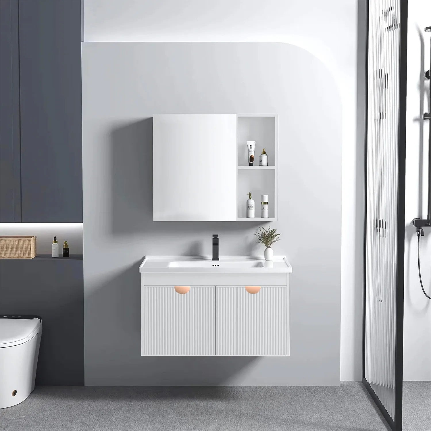 Fürdőszobabútor Szett Mosdóval Mario 60cm White 1