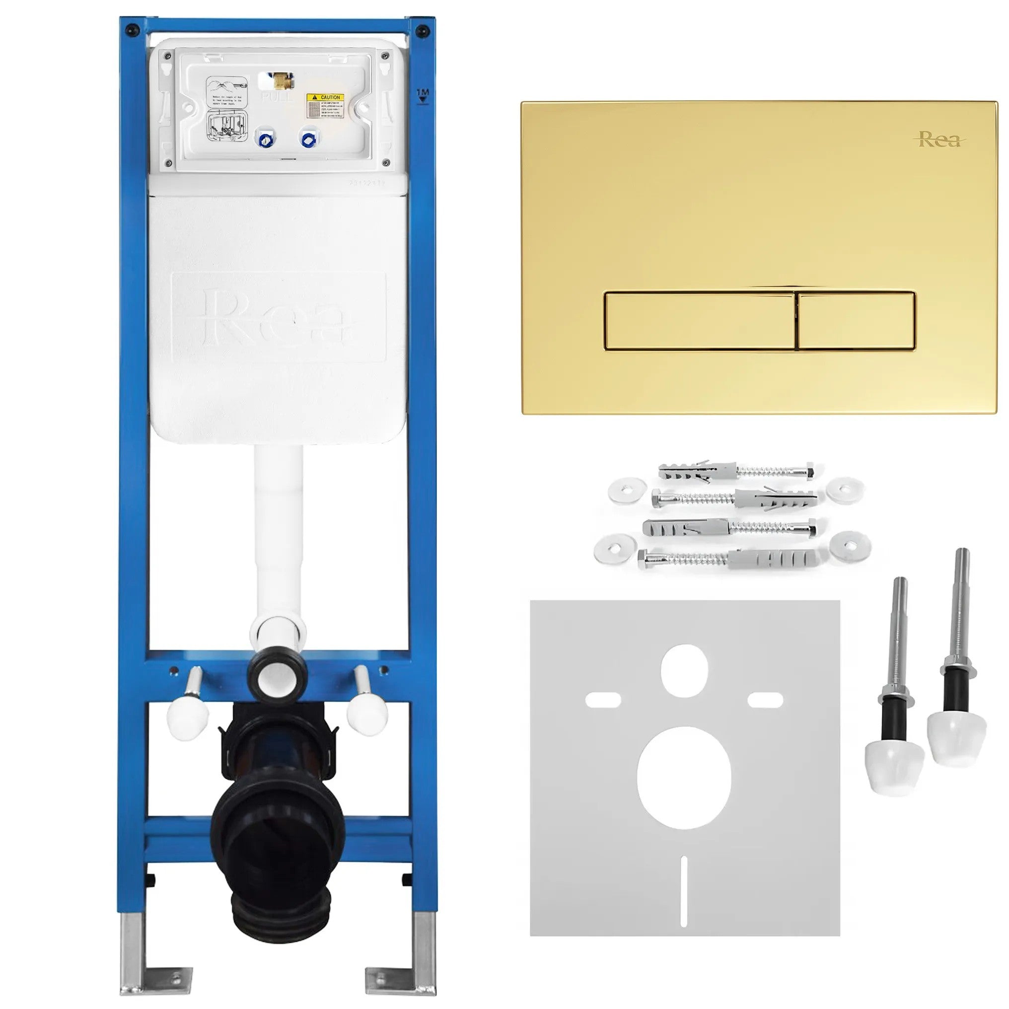 Beépíthető WC Tartókeret Szett Slim 024N HD Gold Nyomólappal 1