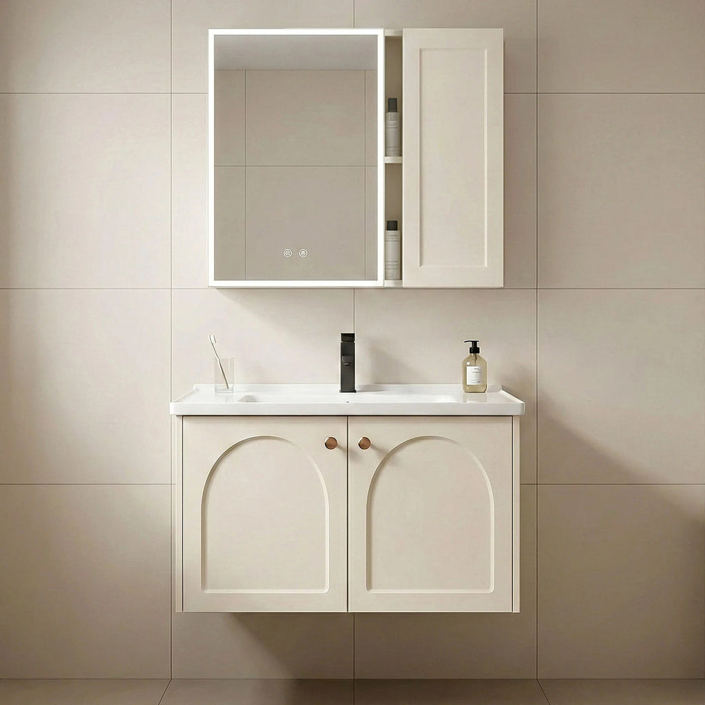 Fürdőszobabútor Szett Mosdóval Denver 60cm Creme 1