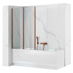 Fürdőkádparaván Rea Agat-3 120cm Brush Copper 1