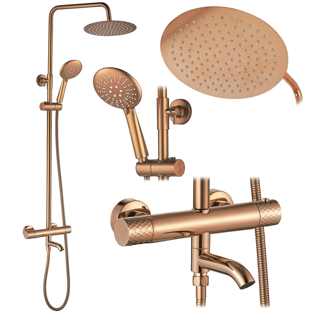 Termosztátos Zuhanyszett Lungo Diamond Copper 1