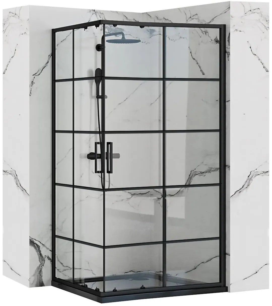 Zuhanykabin Rea Concept Black 80x100 Zuhanytálca Nélkül 1