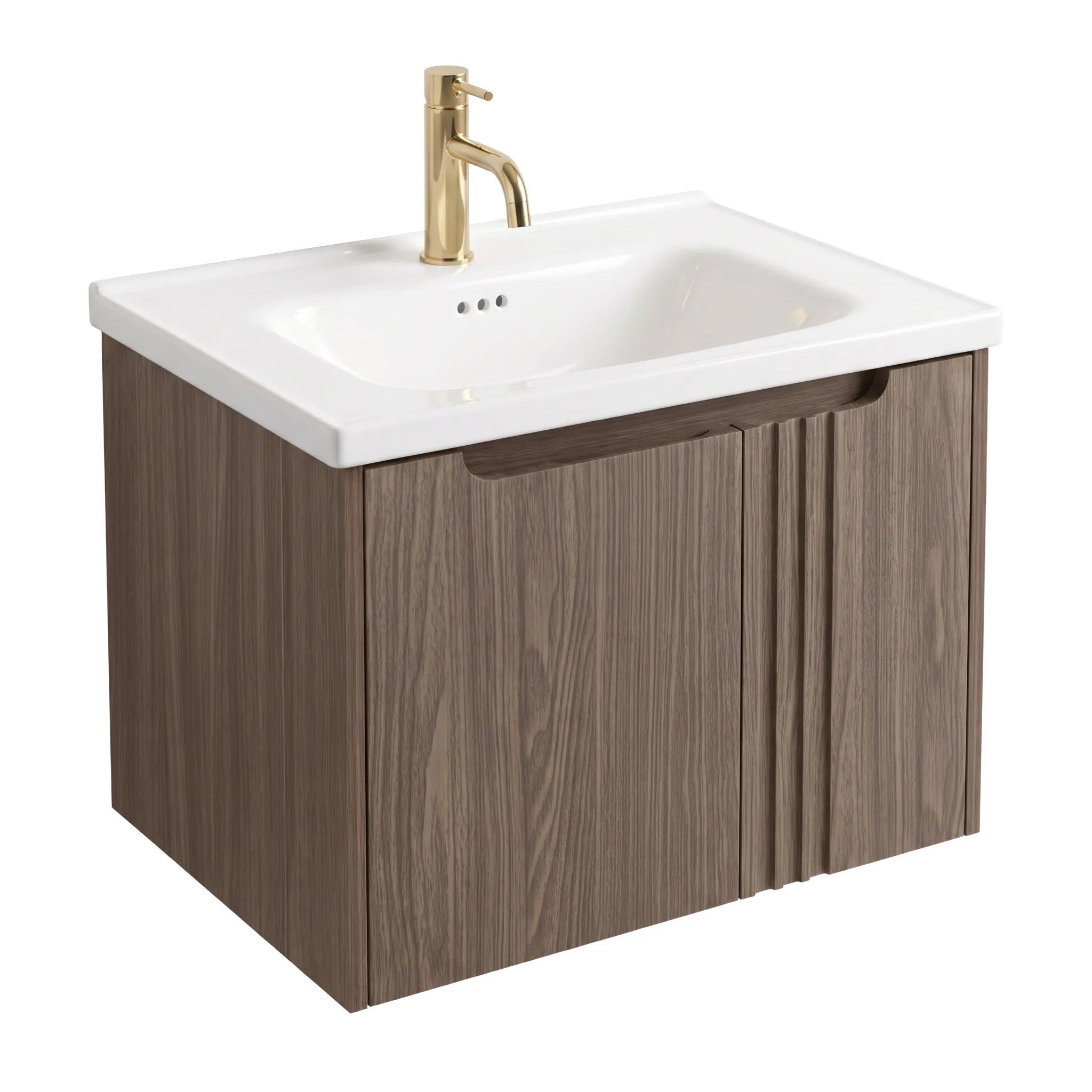 Fürdőszobaszekrény Mosdókagylóval Rea DB86-60L-1 Dark 60cm 1