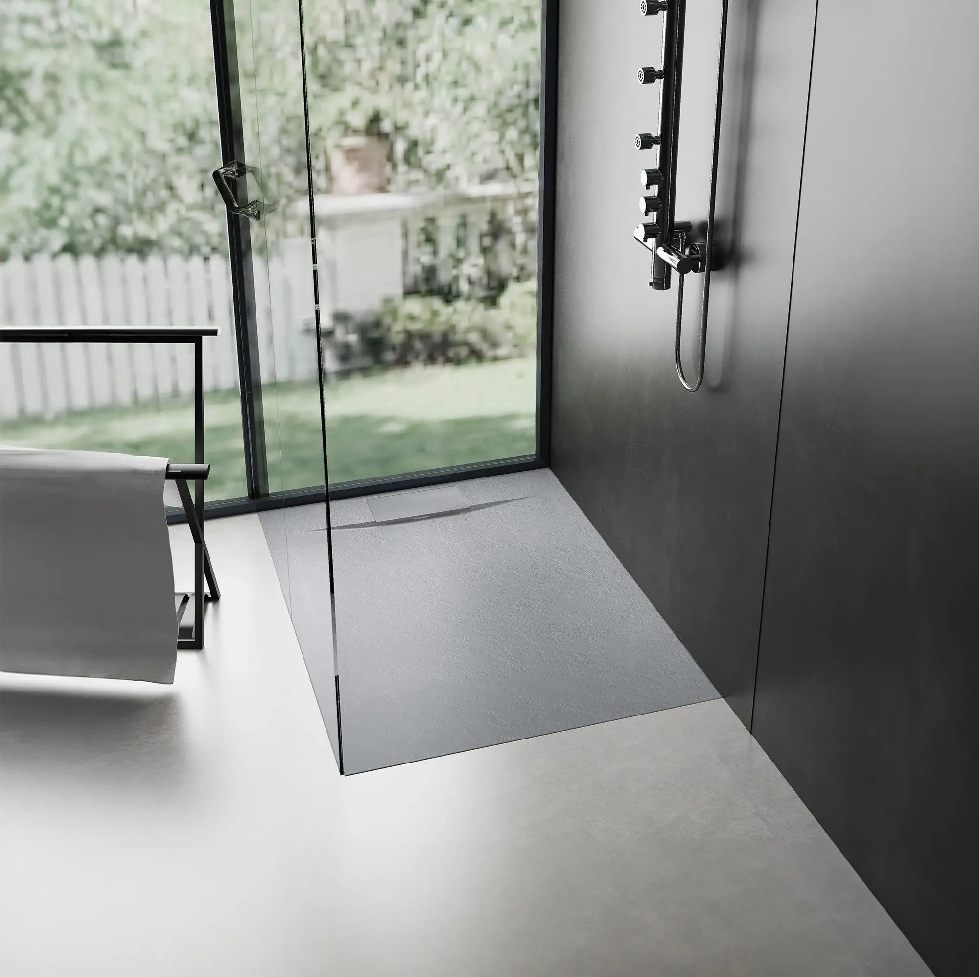 Zuhanytálca Bazalt Grey 90x90 1