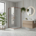 Zuhanykabin Rea City 80x80 Copper Brush Fehér Savoy Zuhanytálcával 1