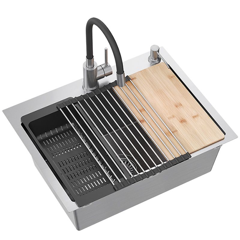 Acél Mosogatótálca Luke 110 Workstation Brush Nickel Konyhai Csapteleppel 1