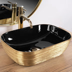 Pultos Mosdókagyló Rea Belinda BLACK BRUSH GOLD 2