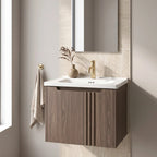 Fürdőszobaszekrény Mosdókagylóval Rea DB86-60L-1 Dark 60cm 2