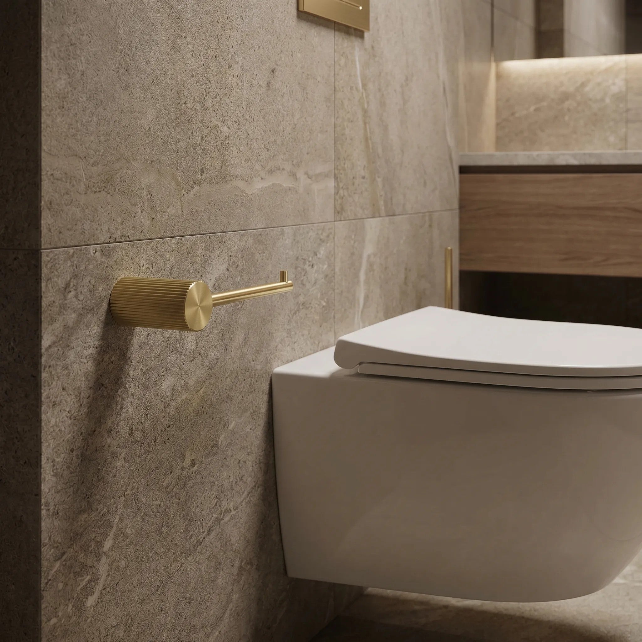 Falra Szerelhető Wc Papír Tartó 64105 SOLO Brush Gold 2
