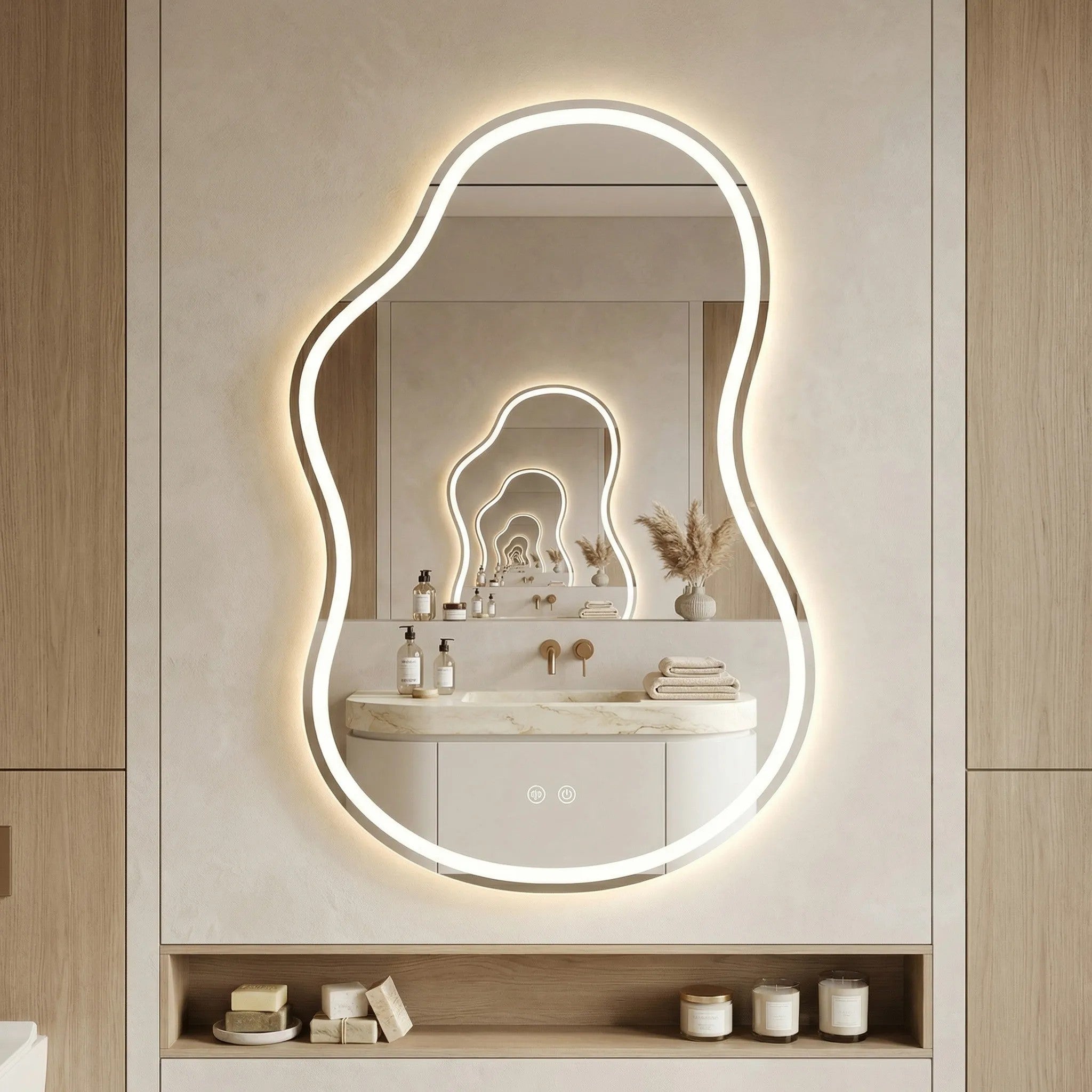 LED Tükör UNO DOUBLE 80x55 Cm 2