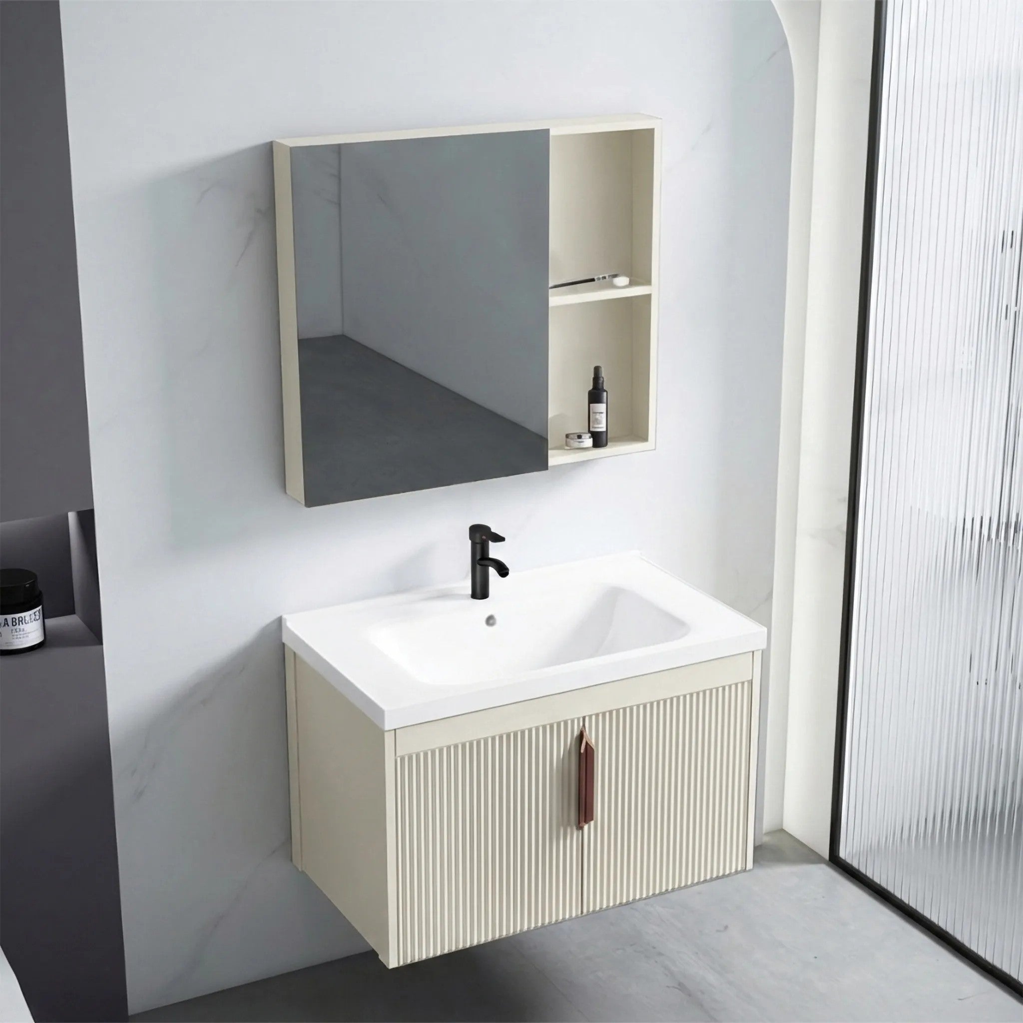 Fürdőszobabútor Szett Astor Mosdóval 60 Cm Beige 2