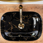 Pultos Mosdó Rea Belinda Black Marble Shiny 2