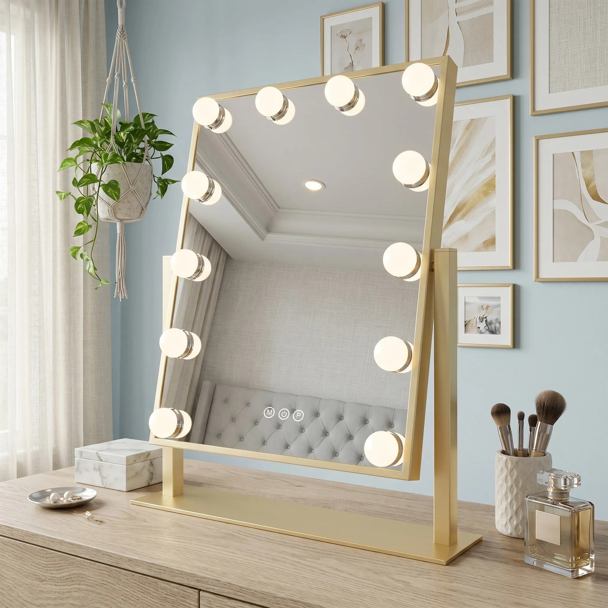 LED Tükör HOLLYWOOD L.Gold 30x40 2