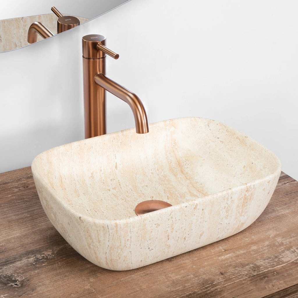 Pultos Mosdó Rea BELINDA MINI TRAVERTINE MATT 2